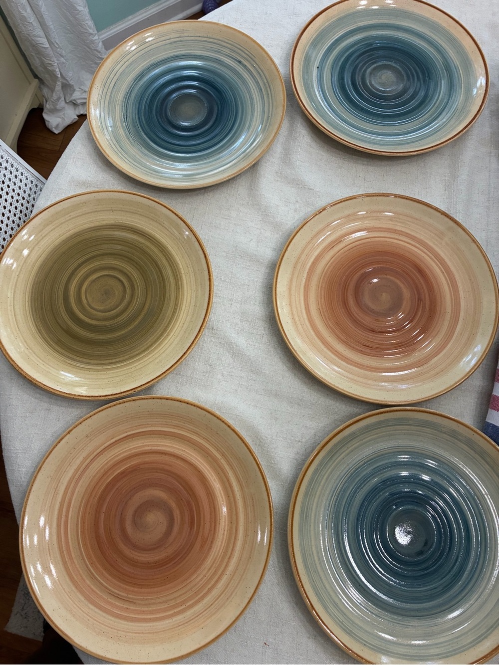 Set of 6 Gibson Everyday Ocean Dream 10-3/4" Dinner Plates